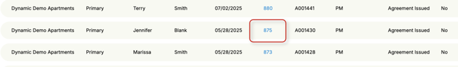 Apartment Agreement Status List