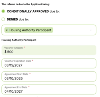 Housing Authority Referral and Voucher Form