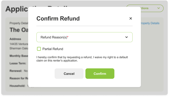 Confirm Refund Pop-Up