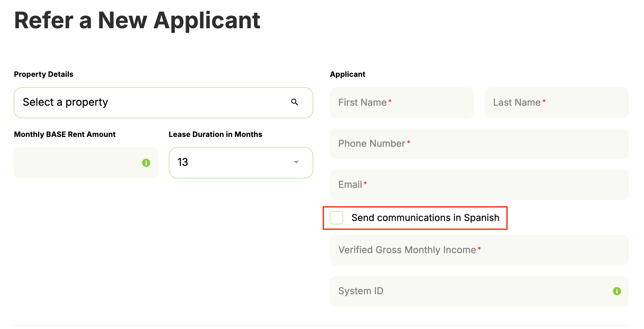 Send referral in Spanish