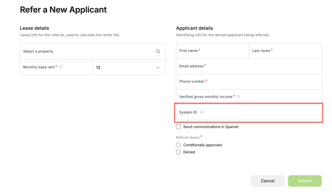 Refer App > System ID