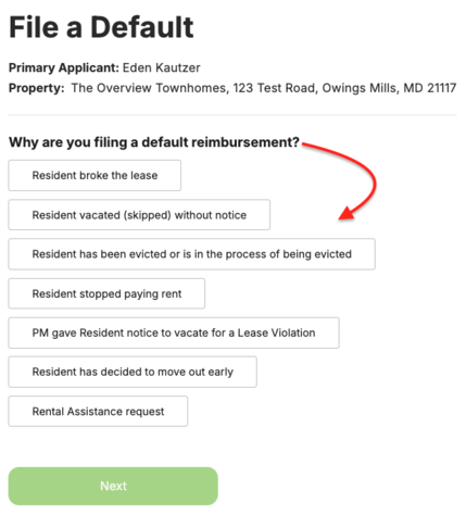 OA Default Reimbursement Types