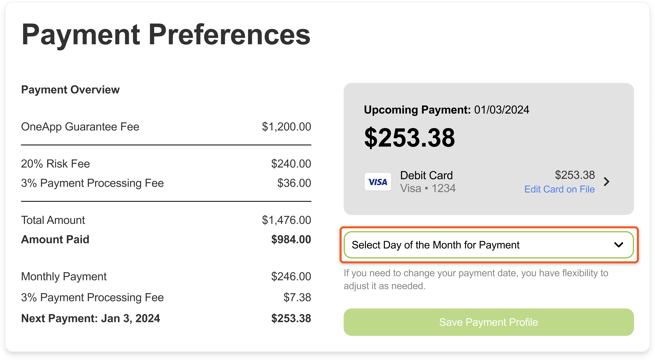 Update Payment Due Date S3